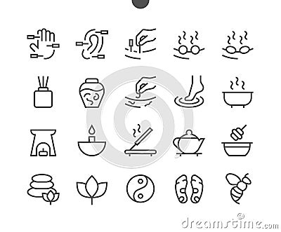 Alternative medicine UI Pixel Perfect Well-crafted Vector Thin Line Icons 48x48 Ready for 24x24 Grid for Web Graphics Vector Illustration