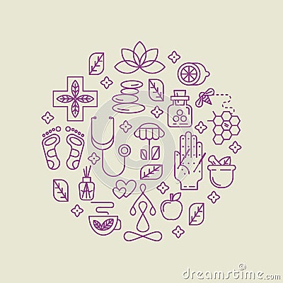 Alternative Medicine vector concept. Vector Illustration