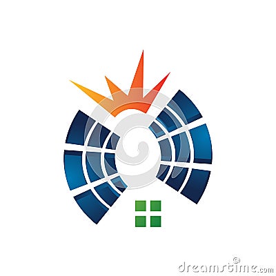 alternative renewable energy solar panel logo vector icon illustrations Vector Illustration