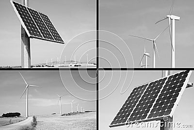 Alternative solar and wind energy Stock Photo