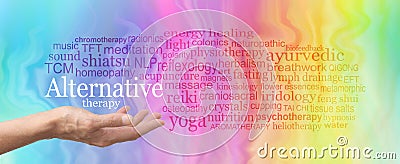 Alternative Therapy Word Cloud Stock Photo