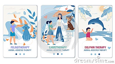 Alternative Treatment Methods Mobile Page Set Vector Illustration