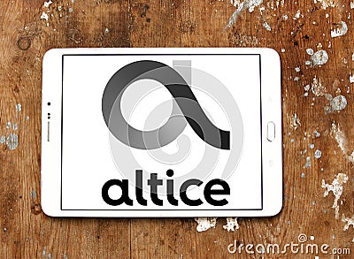 Altice telecoms company logo Editorial Stock Photo