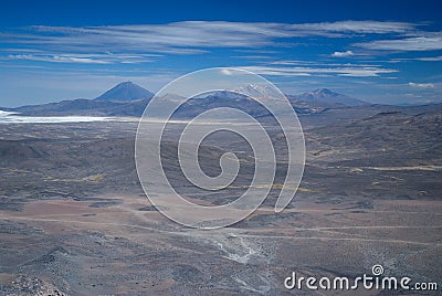 Altiplano and vocano El Misti Stock Photo