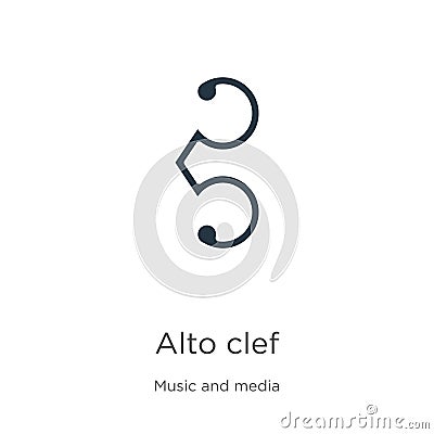 Alto clef icon vector. Trendy flat alto clef icon from music and media collection isolated on white background. Vector Vector Illustration