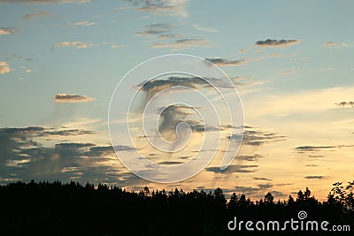 Altocumulus floccus virga clouds Stock Photo