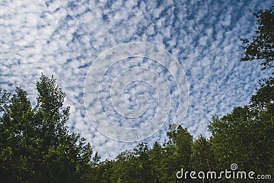 Altocumulus floccus clouds Stock Photo