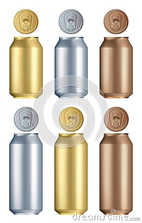 Aluminium can set Stock Photo