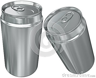 Aluminium can in two foreshortening Stock Photo