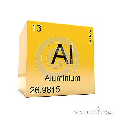 Aluminium chemical element symbol from periodic table Stock Photo