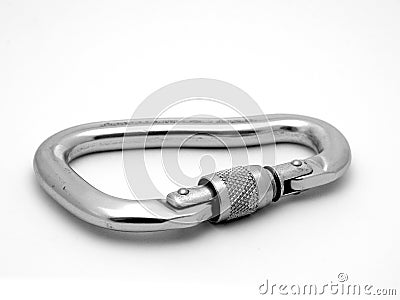 Aluminium climbing carabiner Stock Photo