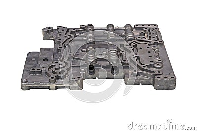 aluminium die casting products made from high pressure injection machine using molten metal and metal tooling or mold ; ADC12 ; Stock Photo