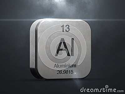 Aluminium element from the periodic table Stock Photo