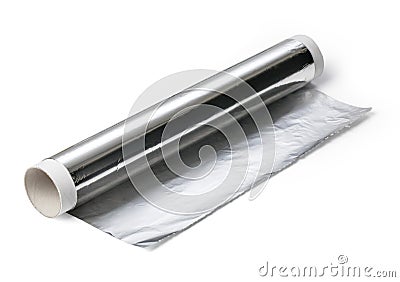 Aluminium foil roll isolated Stock Photo