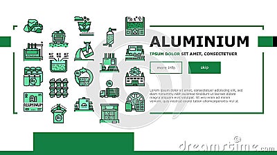 Aluminium Production Landing Header Vector Vector Illustration