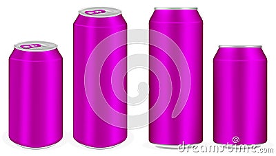 Aluminium soft drink cans vectorpink aluminium soft drink cans vector Vector Illustration
