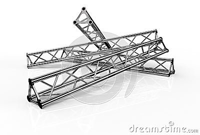 Aluminium trusses construction shape trio Stock Photo