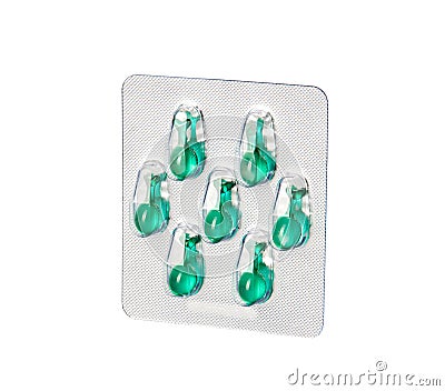Aluminum blister with facial single-dose serum capsules isolated Stock Photo