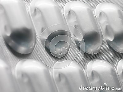 Aluminum blister pack for drug pills capsules Stock Photo