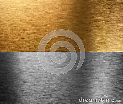 Aluminum and bronze stitched textures Stock Photo