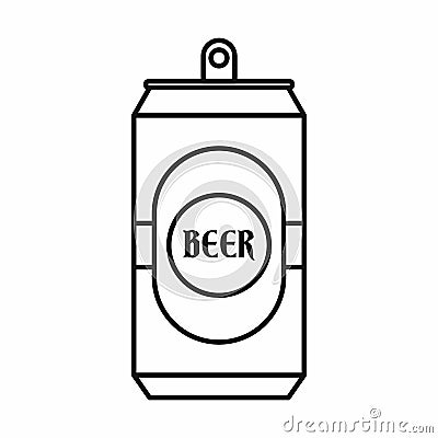 Aluminum can icon, outline style Vector Illustration