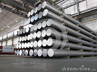 Aluminum cylinders Stock Photo