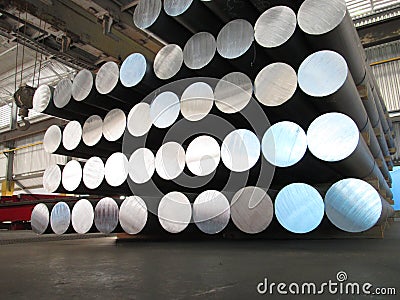 Aluminum cylinders Stock Photo