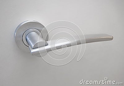 Aluminum door handle Stock Photo