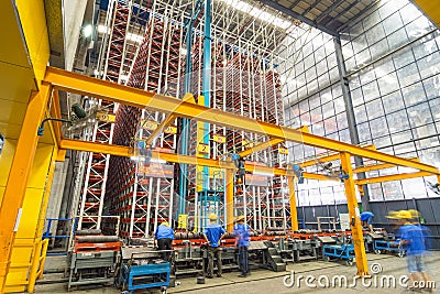 Aluminum factory workshop Editorial Stock Photo