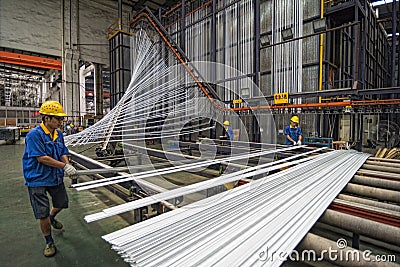 Aluminum factory workshop Editorial Stock Photo