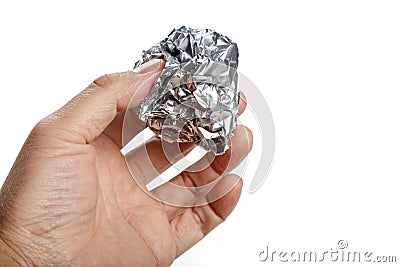 Aluminum foil ball Stock Photo