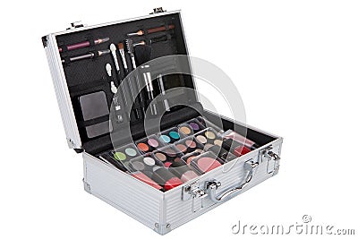 Aluminum make up case Stock Photo