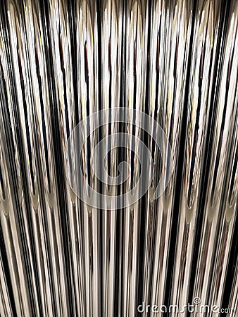 Aluminum pipes. Texture of metal pipes of the same diameter. The vertical arrangement of the elements. Stock Photo