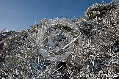 Aluminum scrap for recycling Stock Photo