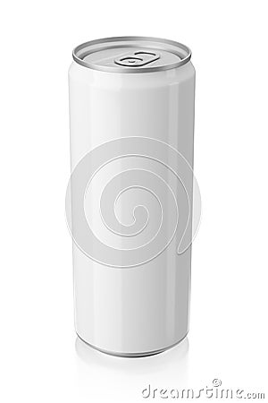 Aluminum slim can isolated on white background. 3D rendering Cartoon Illustration