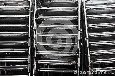 Aluminum stacked chairs Stock Photo