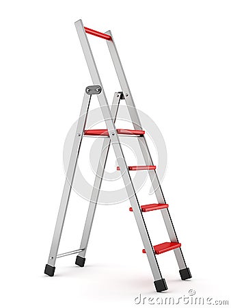 Aluminum step-ladder Stock Photo