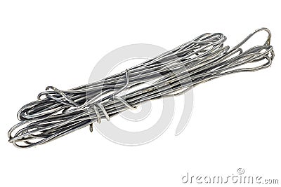 Aluminum wires on a white isolated background Stock Photo