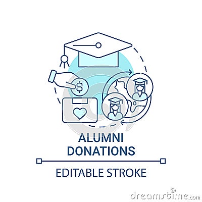 Alumni donations concept icon Vector Illustration