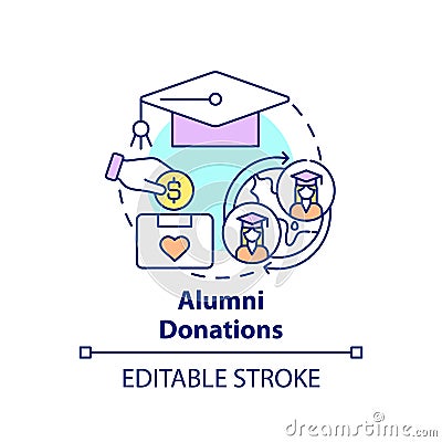 Alumni donations concept icon Vector Illustration