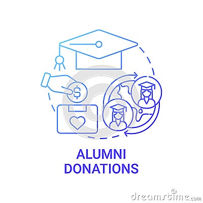 Alumni donations concept icon Vector Illustration