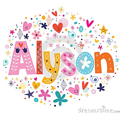 Alyson female name Vector Illustration