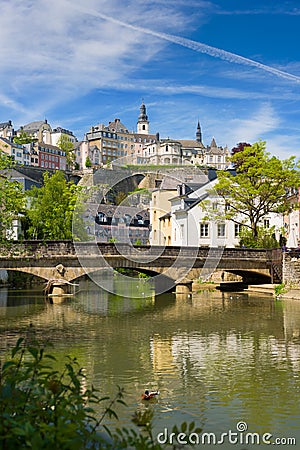 Alzette river in Luxembourg Stock Photo