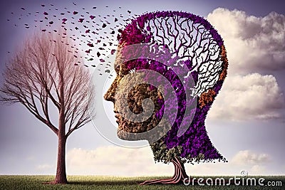 Alzheimer's disease also known as Alzheimer's dementia is the most common form of dementia Stock Photo