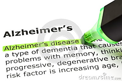 Alzheimer`s Disease Definition Stock Photo