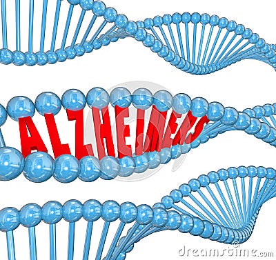 Alzheimer's Disease DNA Strand Medical Research Cure Stock Photo