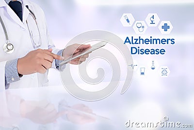 Alzheimers Disease concept , Brain degenerative diseases Parkin Stock Photo