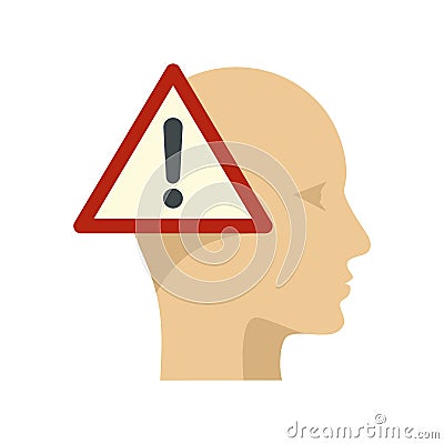Alzheimers disease icon, flat style Vector Illustration