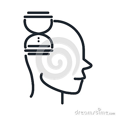 Alzheimers disease neurological brain confusion time line style icon Vector Illustration