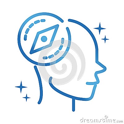 Alzheimers disease neurological brain orientation gradient line icon Vector Illustration